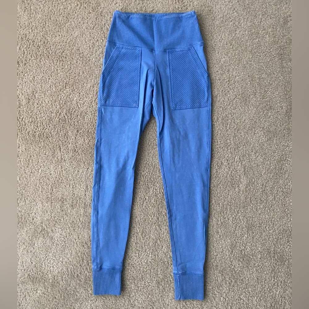Aerie Blue Ribbed Pocket Legging XS
